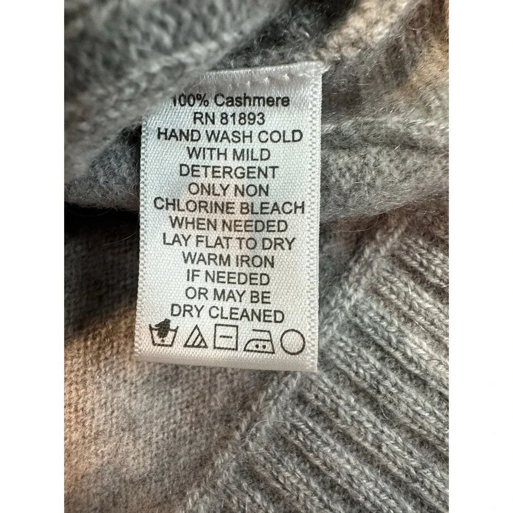 Isaac Mizrahi Live 100% Cashmere Pullover Cardigan Sweater Shawl Grey Size XL 1X